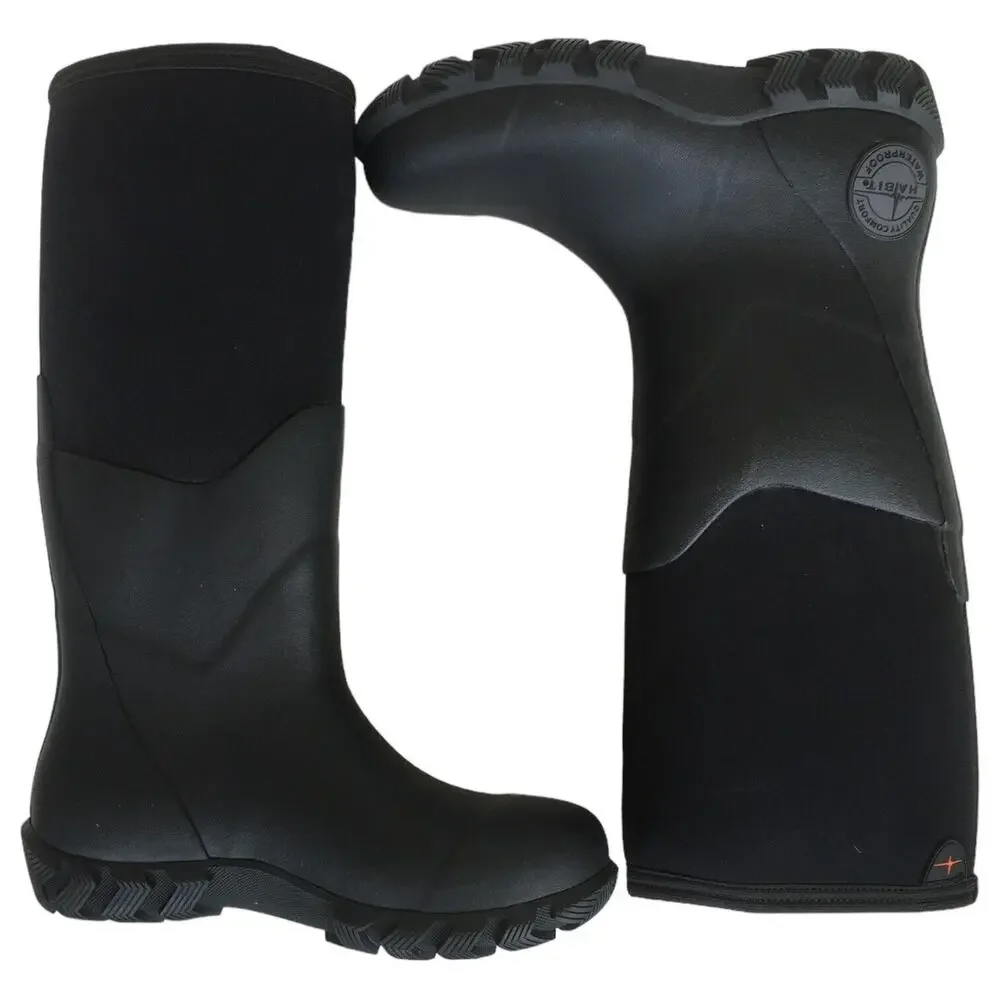 Habit Boots Mens 7 Waterproof Quality Comfort 15 All Weather Rubber Black